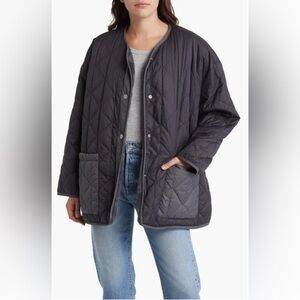 UGG Quilted Oversized Jacket in Charcoal Gray